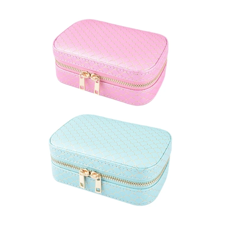 

Large Capacity Jewelry Display Box Portable PU Travel Jewelry Case Storage Bag Bracelet For Women Girl Teen Dropship