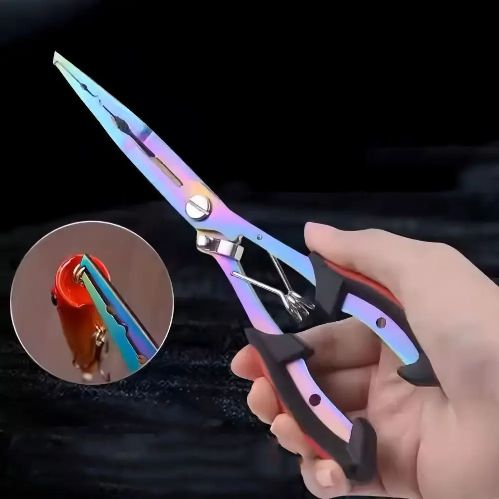 

1 Set Hook Remover Fishing Pliers Portable Titanium Coated Fishing Line Cutter Anti-slip with Bag&Hook