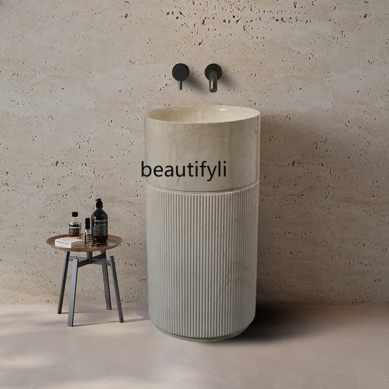 LXJapanese-Style Ice Cream Style Pedestal Basin Integrated Floor-Type Cylindrical Creative SinkSSS