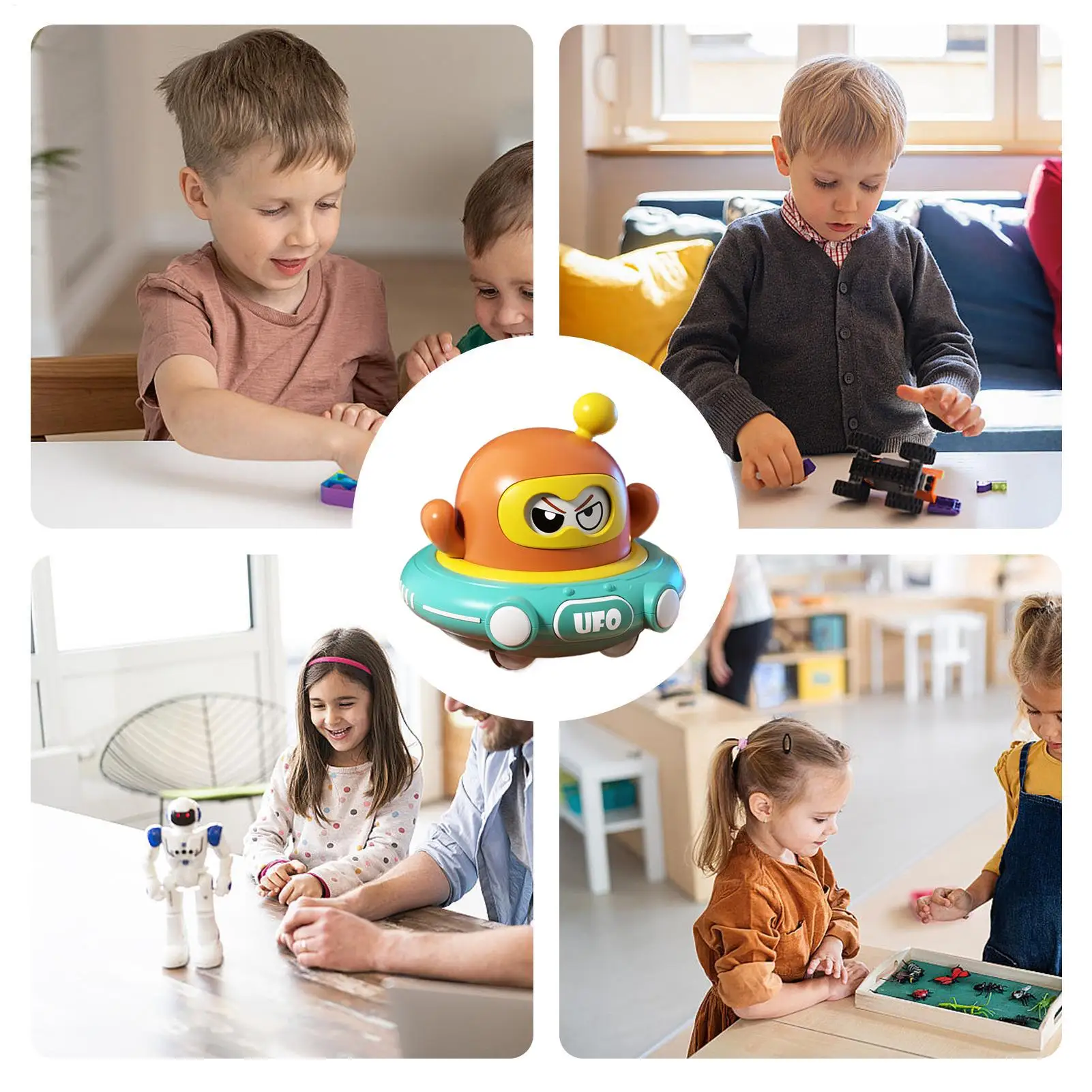 

Pull Back Toy Cute Space Ship Pull Back Bouncing Toy Outdoor Activities Change Face For Toddler Kids Girls Preschool Birthday