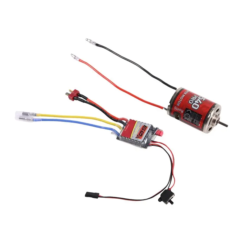 MACH-RC Brushed Motor, 540 High Torsion Low Noise Motor 75T-4000Rpm 3.17Mm D Daxis With 60A Brushed ESC For RC Car 6