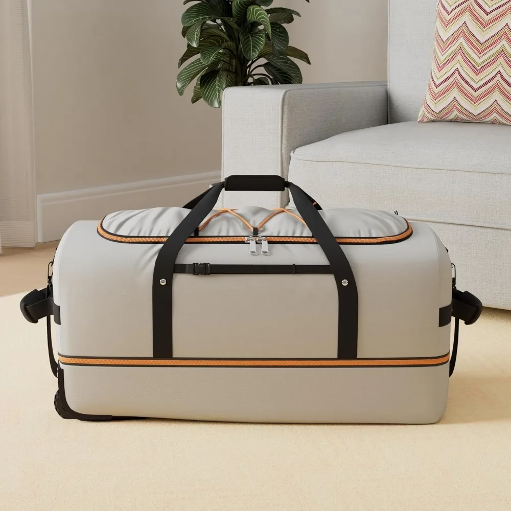 حقيبة واق من المطر قابلة للتوسيع من 110 لتر إلى 140 لتر مع عجلات مضمنة، حقيبة سفر قابلة للتحويل في عطلة نهاية الأسبوع، نظام سلك بنجي، سعة كبيرة #2