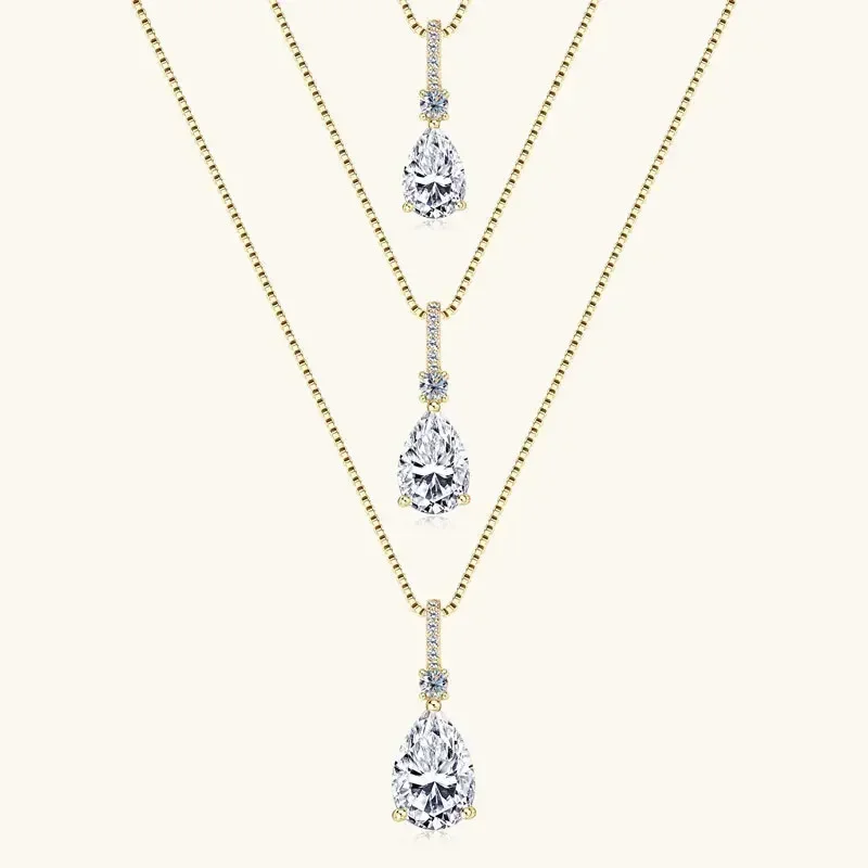 

Certified 1/2/3ct Moissanite Round Pendant Necklaces for Women S925 Sterling Silver Chains Wedding Neck Jewelry Gifts Collares