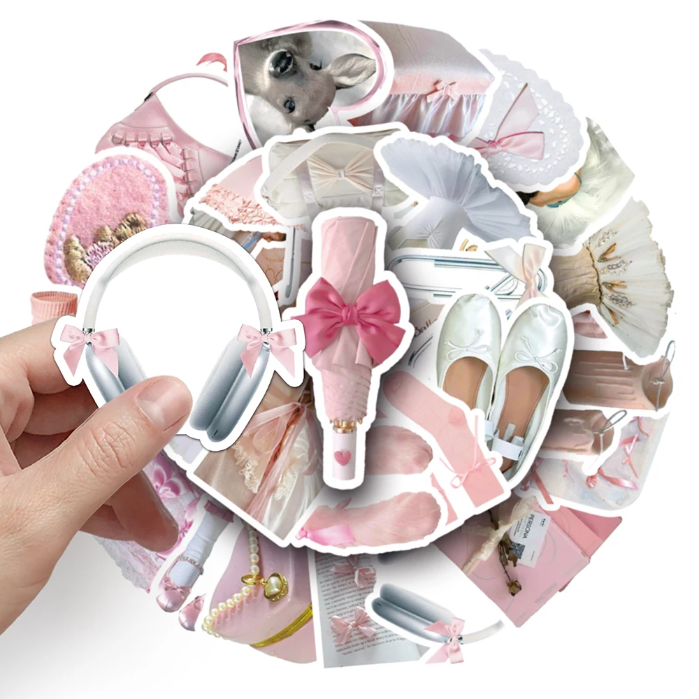 10/30/50PCS Cute Pink Style Ballerina Girl Stickers DIY Car Motorcycle Travel Guitar Fridge Waterproof Sticker Toy Decal Gift