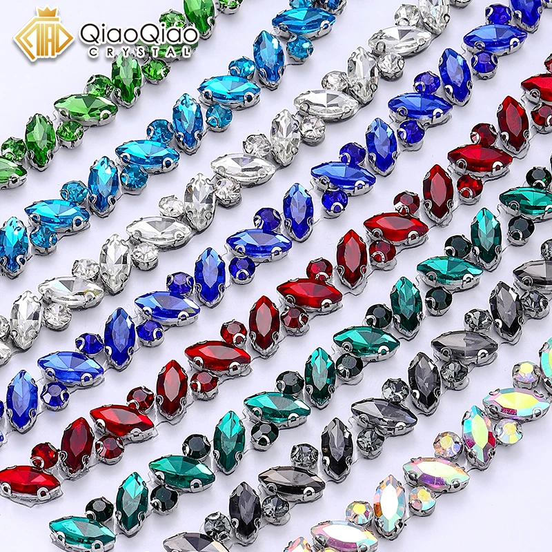 QIAO 1 Yard 8-Farben-Kristall-Strassband zum Aufbügeln für DIY-Reparaturen von Kleidern, Schuhen, Taschen und Accessoires, glänzende Strasssteine – Detail 5