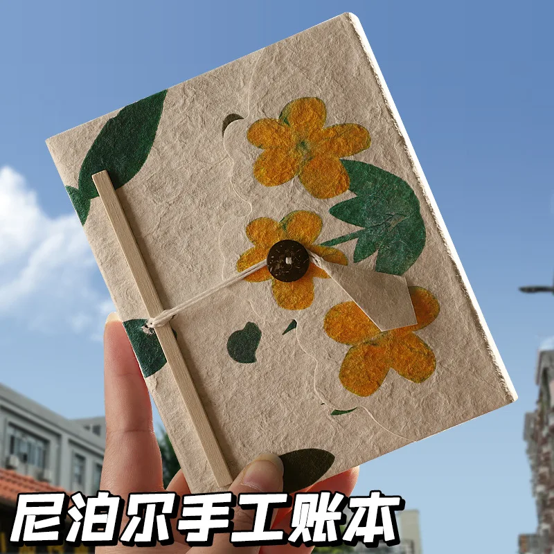 Nepalese Handmade Book Collage, Creative DIY Handmade Production, in Stock Retro High Aesthetic Handmade Ledger
