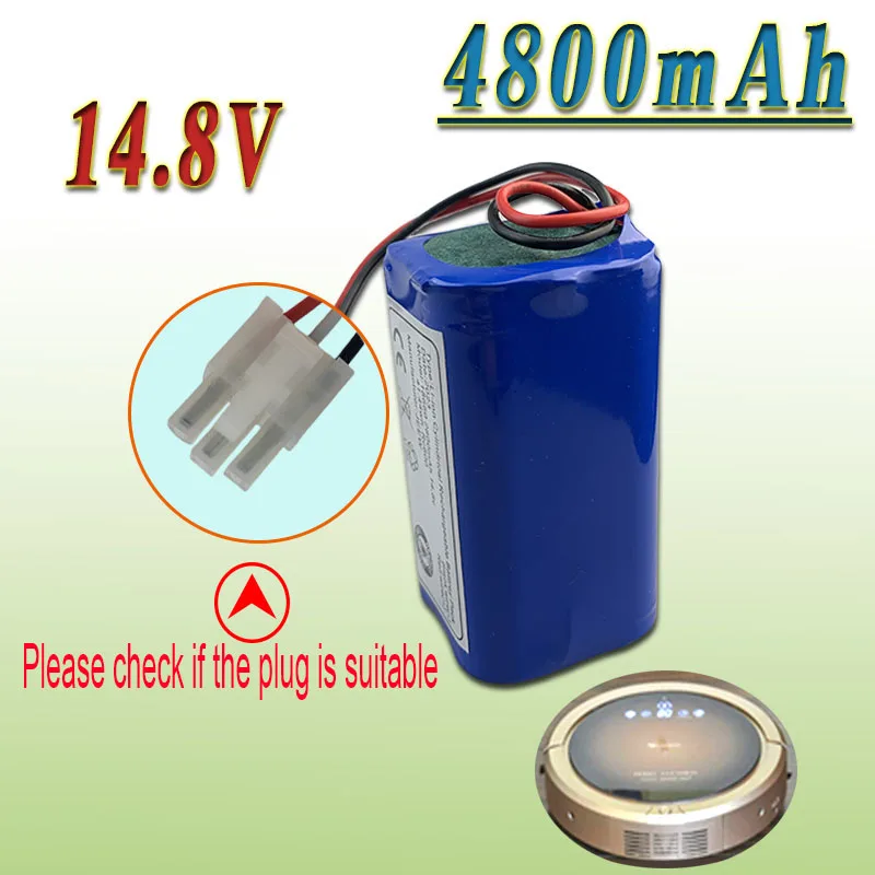 14.4V 14.8V 4800mAh Li-ion Battery For Cecotec Conga 1290 1390 1490 1590，360 C50 LIFERO RX9 Midea i3 i3pro F2TB Robotic Vacuum C