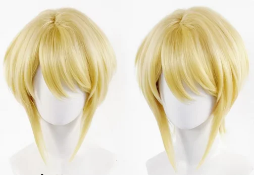 William James Moriart Cosplay Wig Anime  Blonde Short Heat Resistant Synthetic Hair + Free Wig Cap