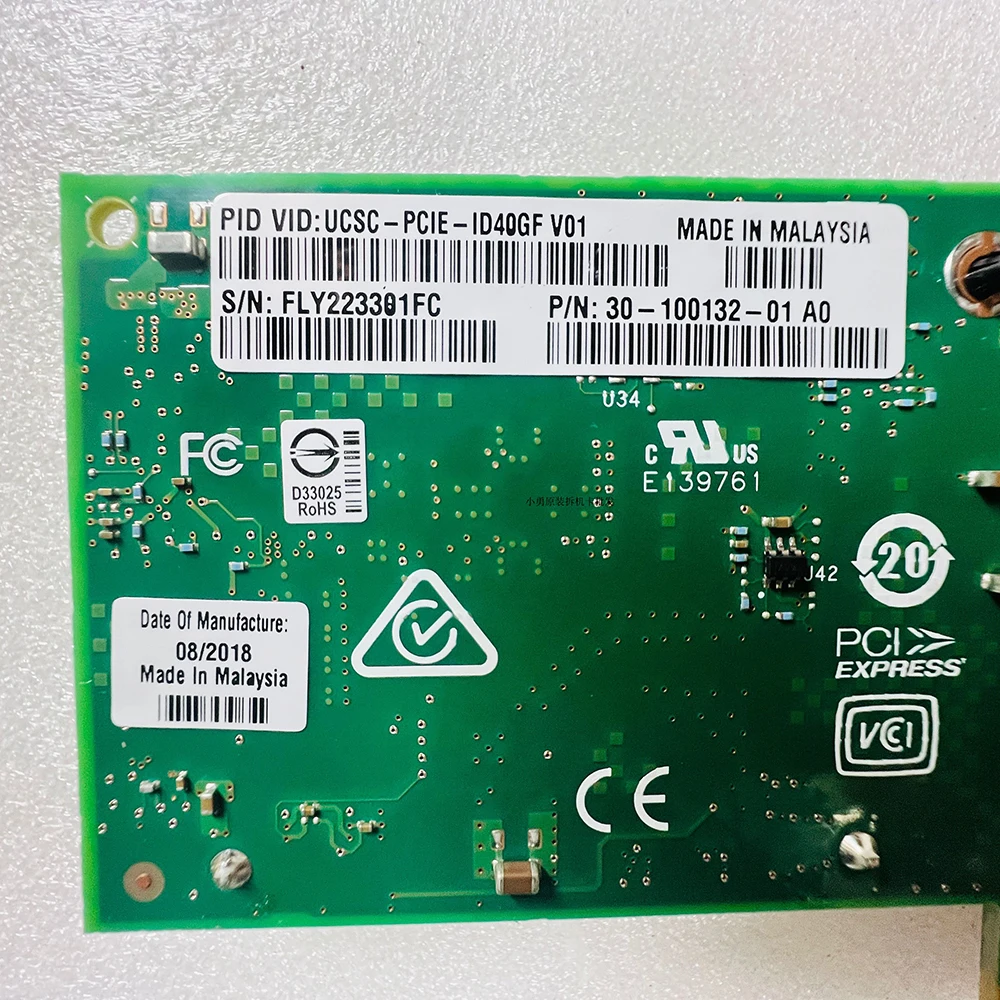 UCSC-PCI-ID40GF For Intel XL710-QDA2 Dual-port 40 Gigabit Optical Fiber NIC For Cisco