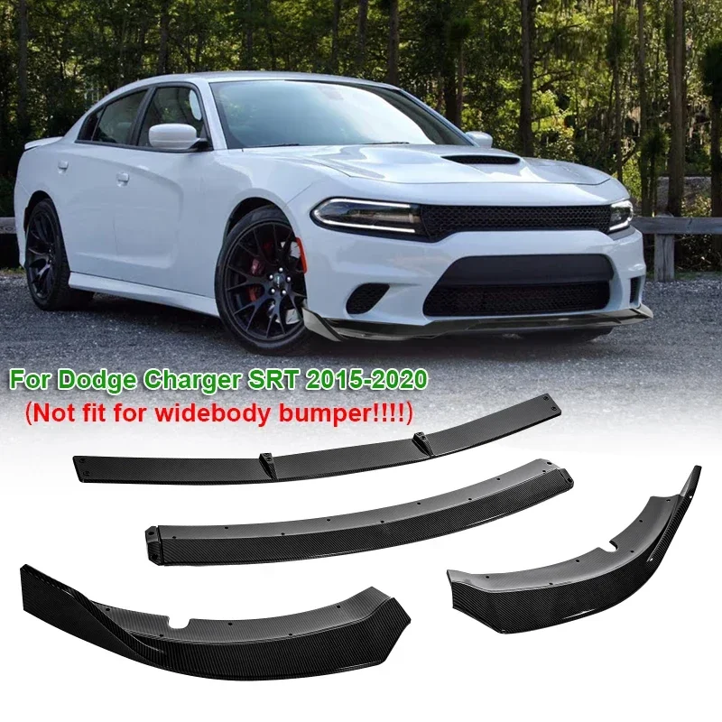 

4pcs Car Front Bumper Lip Spoiler Splitter Body Kit for Dodge Charger SRT 2015-2020