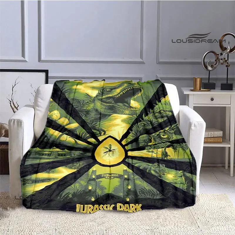 Jurassic Park Cartoon Printed Blankets Picnic blanket Flange Warm blanket Home travel blankets bed linings birthday gift