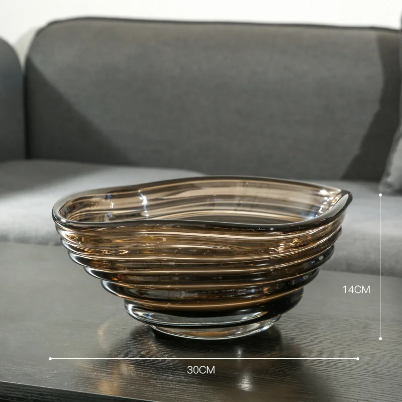 American decorative home model room creative fruit plate ornament, soft decoration model room desktop transparent fruit plate wh