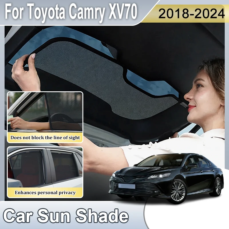 

For Toyota Camry XV70 Accessories Daihatsu Altis 2018-2024 Car Mesh Sunshades Side Window Sunscreen Privacy Curtain Auto Tools