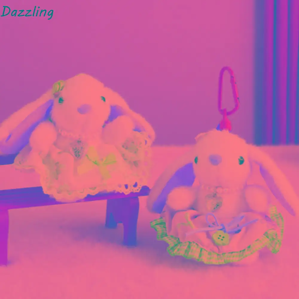

Cartoon Cute Bunny Rabbit Keychain Animal Soft Stuffed Rabbit Plush Pendant Fluffy Ins Exquisite Bunny Doll Female Lady Girl