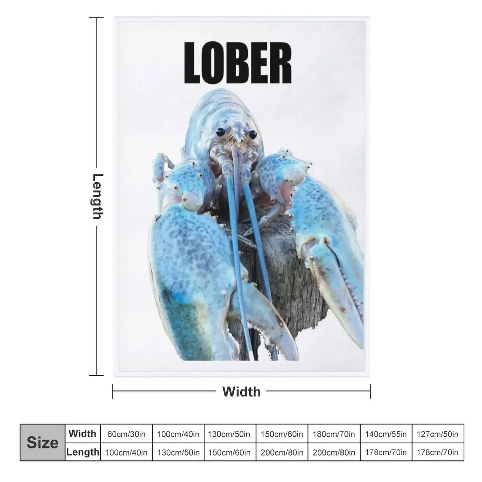 Lober (Blue lobster meme) Throw Blanket couch cozy soft plush fuzzy picnic outdoor blanket