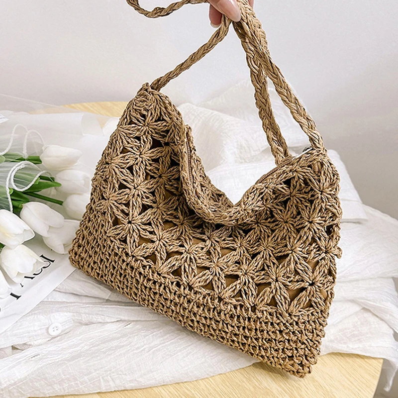 Small Fresh Crossbody Bag, Women\'s Bag, Straw Woven Shoulder Bag, Niche And Versatile Woven Bag, Simple And Fashionable Handbag