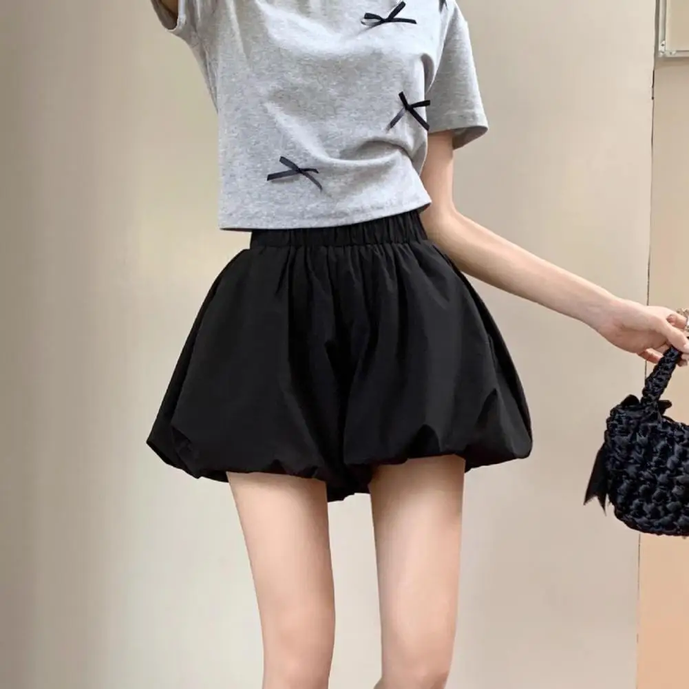 Summer Women Lantern Shorts White Black Cute Bubble Shorts Girl Puffy Balloon Short Pants Korean Casual Style Female Mini Shorts