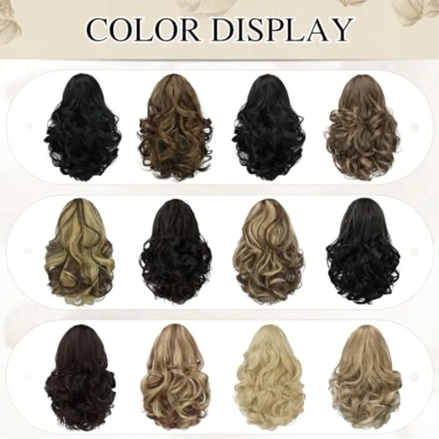 طويل مجعد متموج ذيل حصان تمديد 11 بوصة مخلب كليب على هيربيسي للنساء رقيق الاصطناعية هيربيسي لارتداء اليومي احتفالي #6