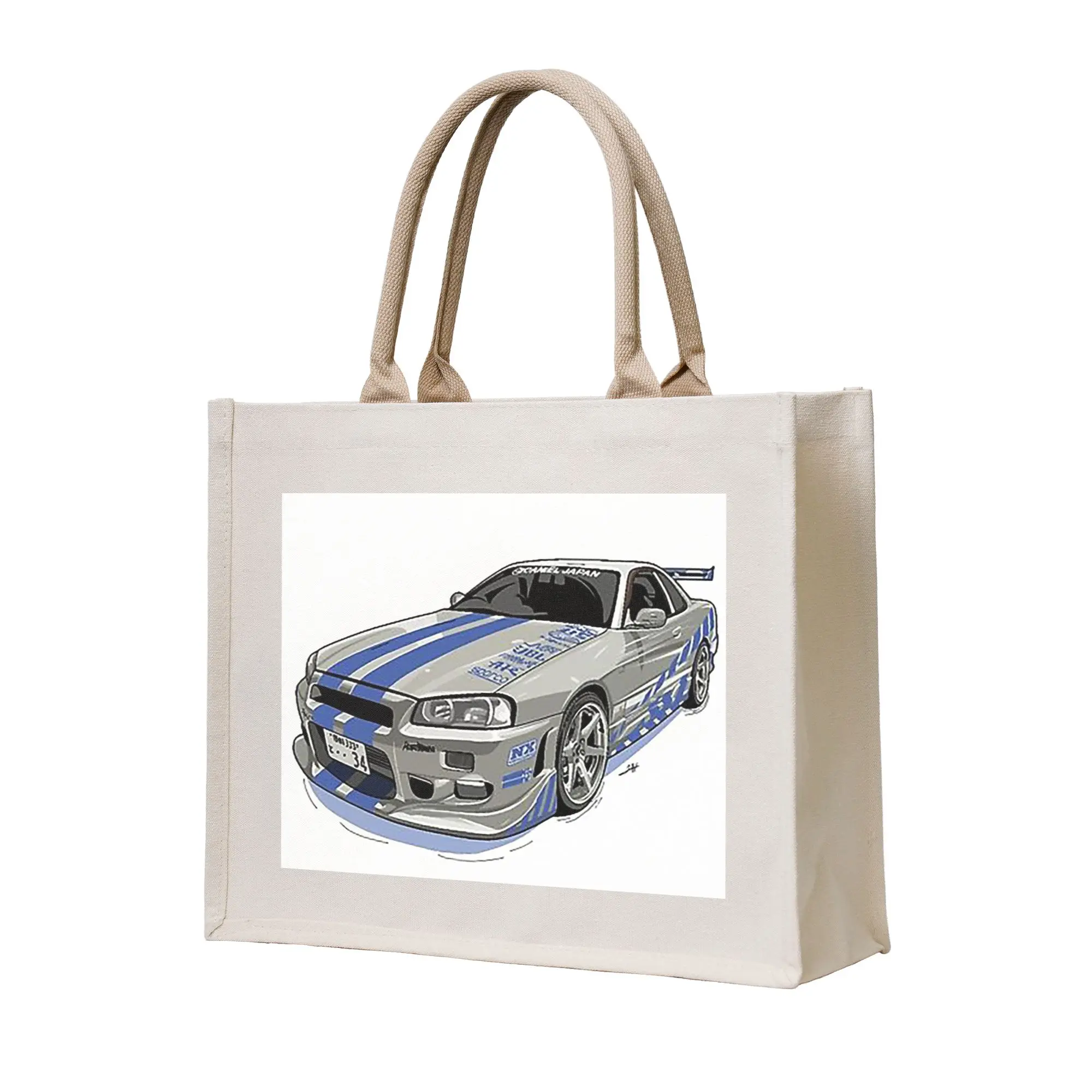 

Сумки для покупок Fast and Furious Skyline, холщовая складная сумка-тоут для женщин, дорожная сумка через плечо