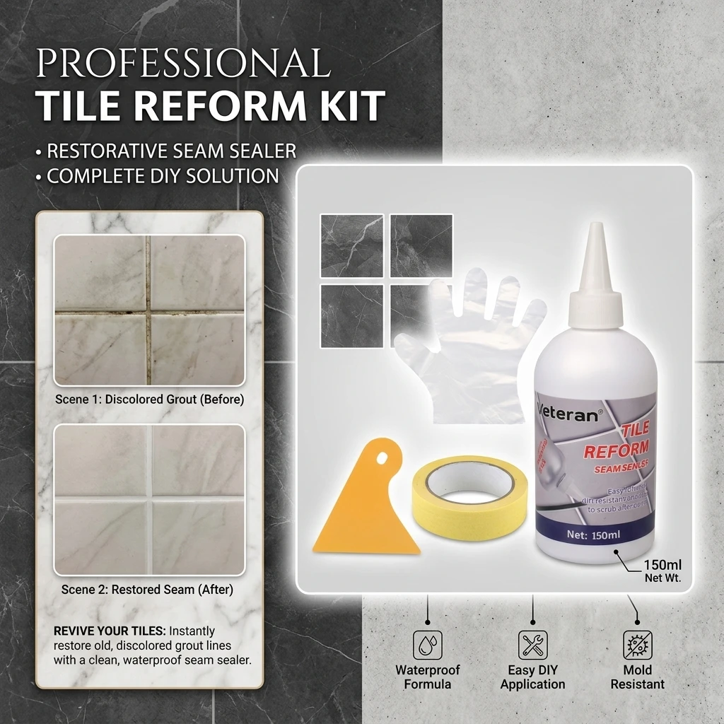 150ML Ceramic Tile Floor Filler Golden Color with Tool Set Waterproof Anti-Mold Gap Filler Water-Based Jointing Beauty