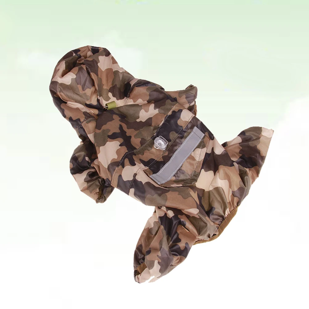 

Breathable Dog Raincoat Size L Camo Lightweight Waterproof Hooded Jacket for Small Puppies Trendy Outdoor Wet Weather Protection
