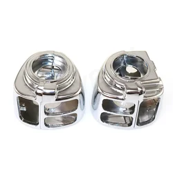 Chrome Switch Housing Covers For Harley Dyna Softail Wide Glide Fatboy Sportster XL 883 1200 1996-2006 2000 2001 2002 2003 2004