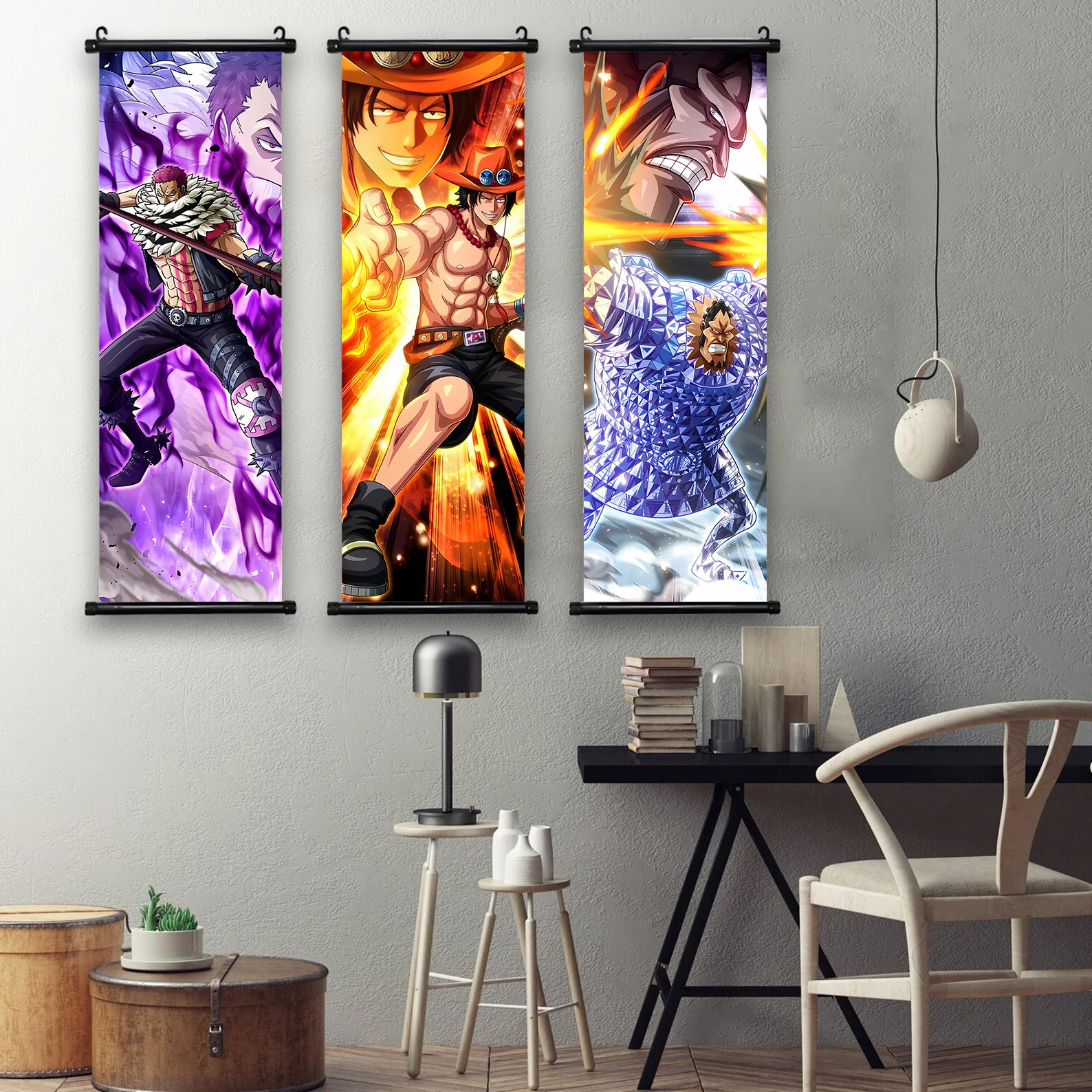 ONE PIECE Anime Poster Shanks‌ Hanging Scroll Comic Wallpaper Wall Artwork Canvas Decor Kaido‌‌ Home Decoration Big Mom Art Gift