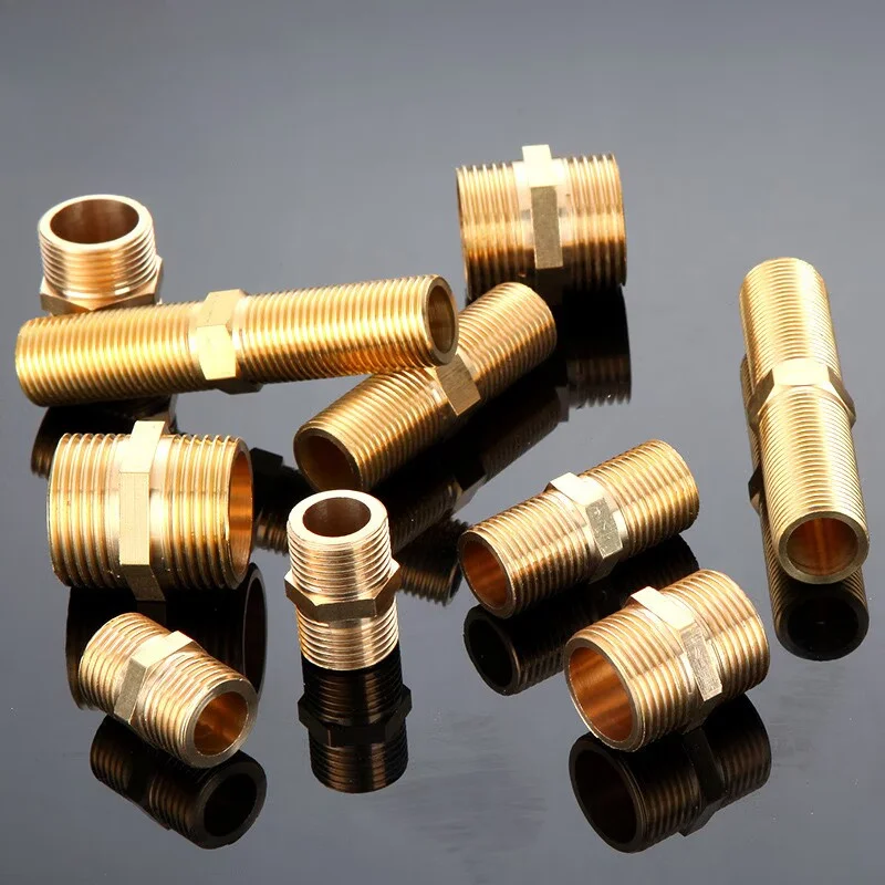 2개 두꺼운 구리 외부 나사 커넥터, G1/2, 온수 및 냉수 파이프 연결용 4점 외부 나사 피팅