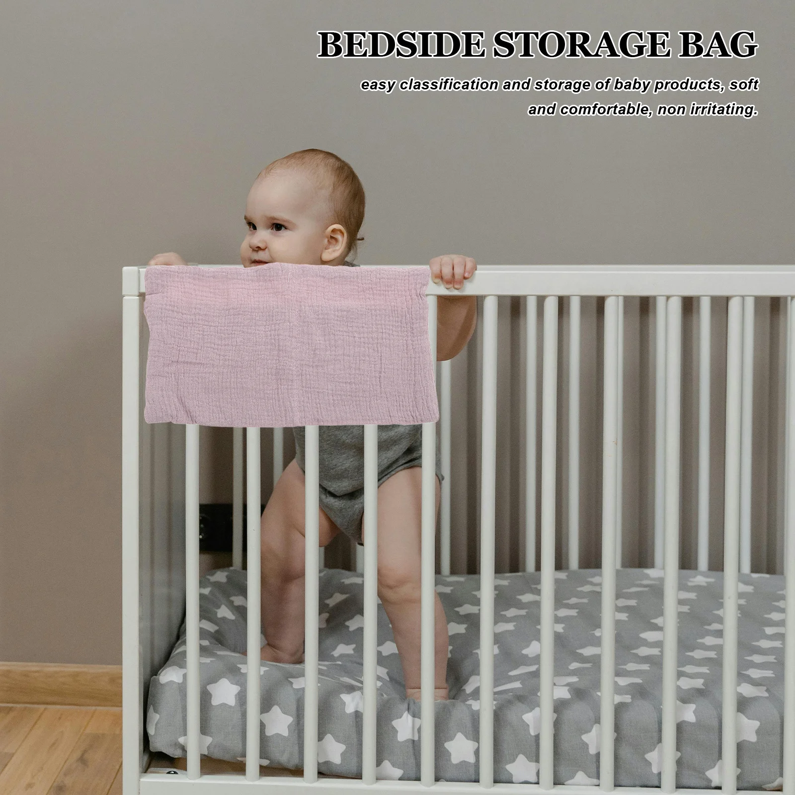 

Purple Baby Bedside Organizer 2 Pockets Cotton Crib Caddy for Stroller Dorm Room Black Wall Shelves Hanging Diaper Caddy