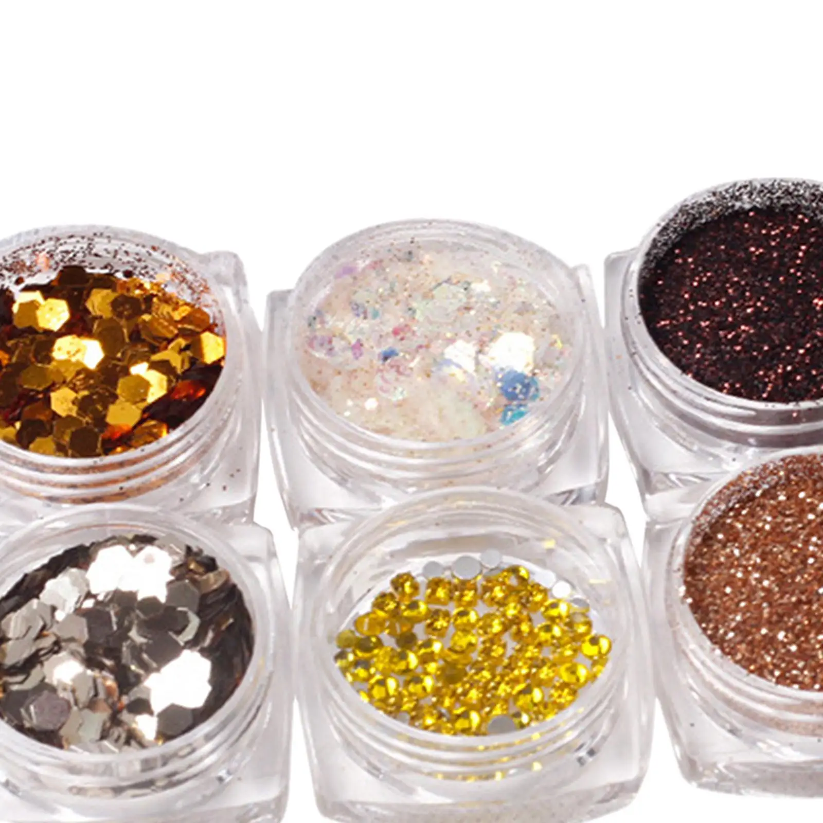 8 Pieces Sparkly Nail glitter Sequins Nail Supplies Charms bright for Stage