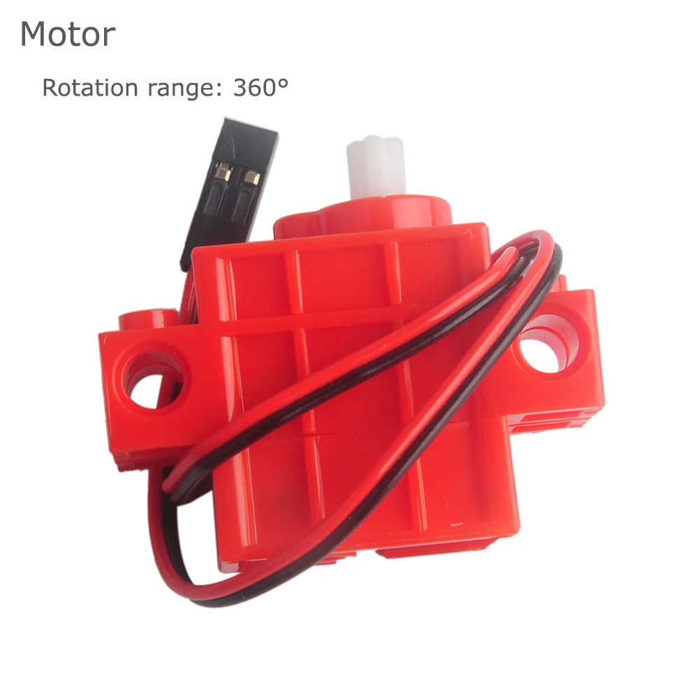 4 pces 270 ° geek servos/servo de rotação do motor da engrenagem vermelha compatível com micro: peças eletrônicas dos tijolos do carro esperto do robô do bocado