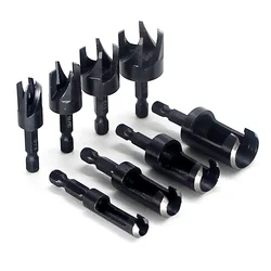 Brocas de vástago hexagonal de acero al carbono, herramientas de carpintería, cortador de enchufe, brocas Hot Mel, herramientas de corte de agujeros, 4/8 Uds.