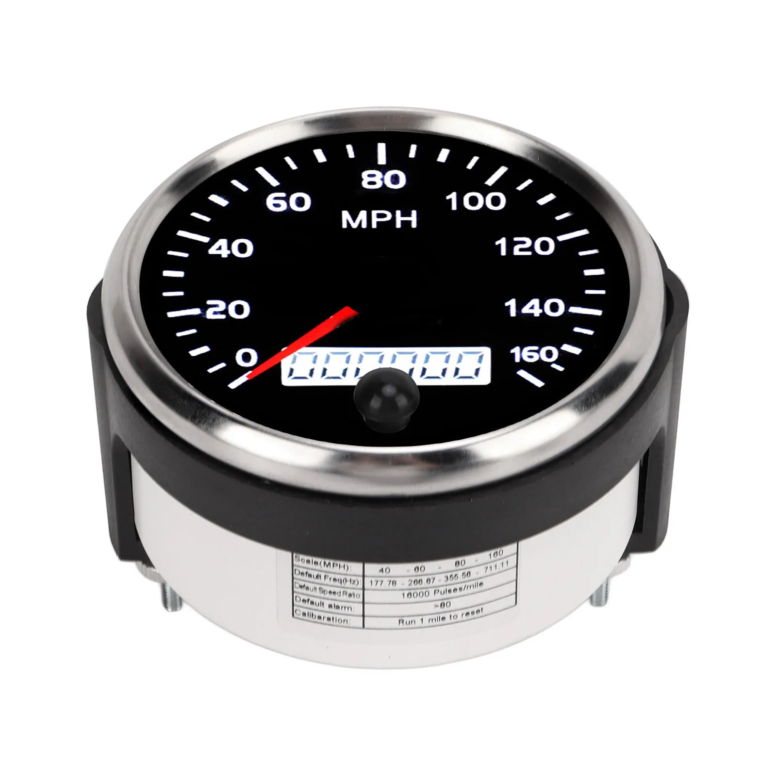 

3,3 дюйма, 12 В/24 В, спидометр, 0‐160 миль в час, ЖК-дисплей с белой янтарной подсветкой для автомобиля, грузовика, лодки