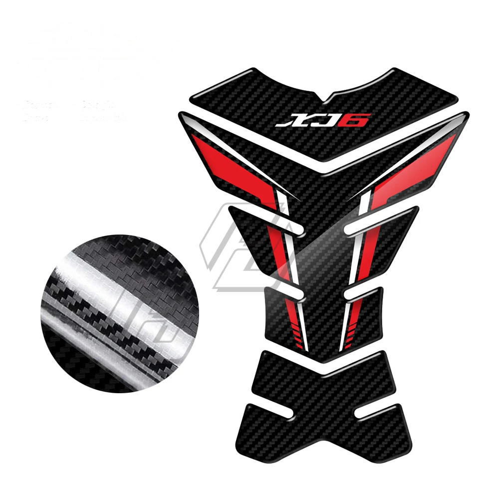 Voor Yamaha XJ6 SP ABS het hele jaar door 3D Carbon-look motorfiets tankpad beschermer sticker