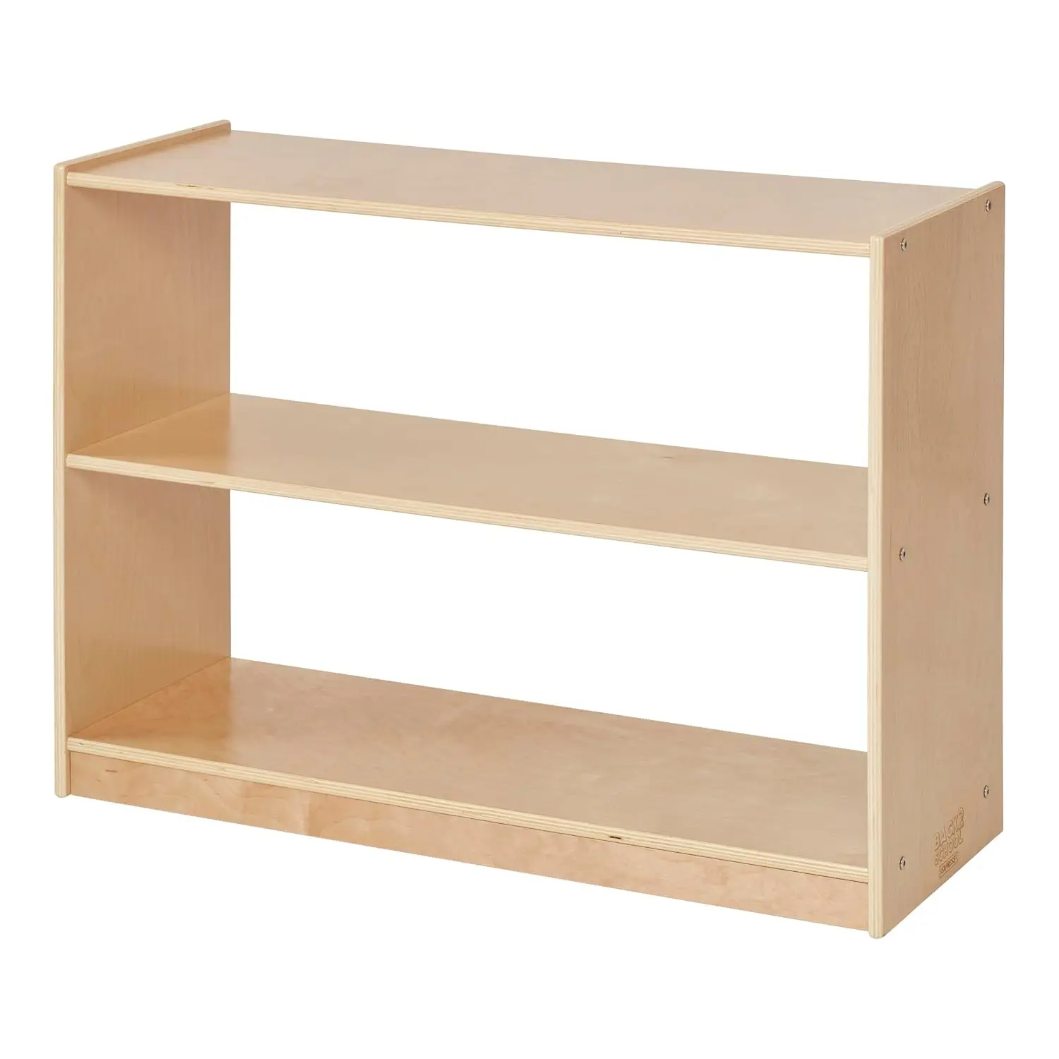 2-Shelf Mobile Double-Sided Storage Cabinet Natural Wood Classroom Organization 48in, Customized