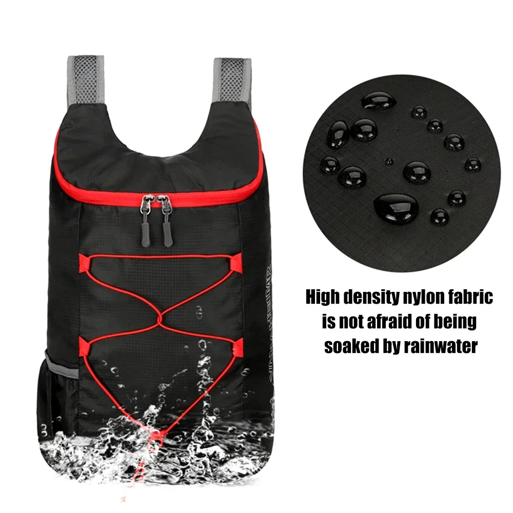 15L Collapsible Travel Daypack, Waterproof Nylon Hiking Backpack, Side Pocket Design,Packable Outdoor Shoulder Bag for Men Women