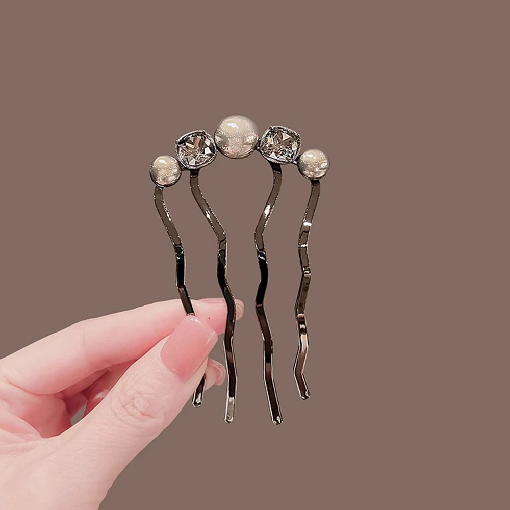 

Black U Shaped Hair Fork Clip For Women Hair Pin Combs Messy Bun Hairpins Clip Side Combs Updo Sticks Simple Hair Styling Tools