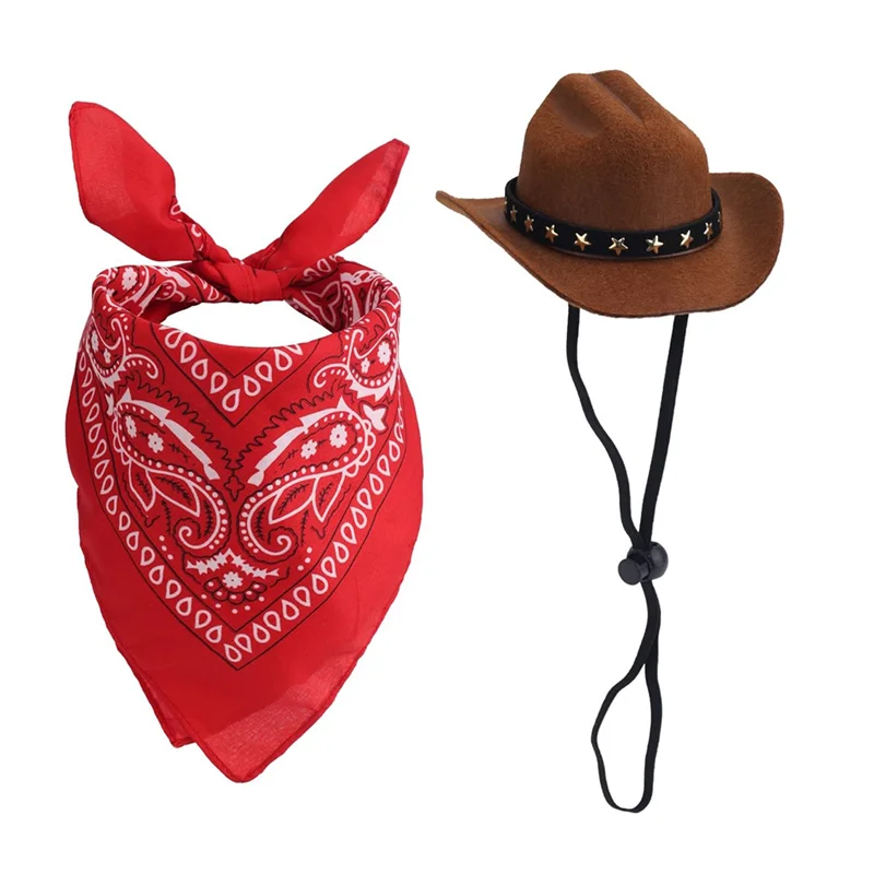 ABKP-Garden Decor Porch Goose Outfit-Western Cowboy Cement Goose Costume With Hat Bandana Scarf For 23