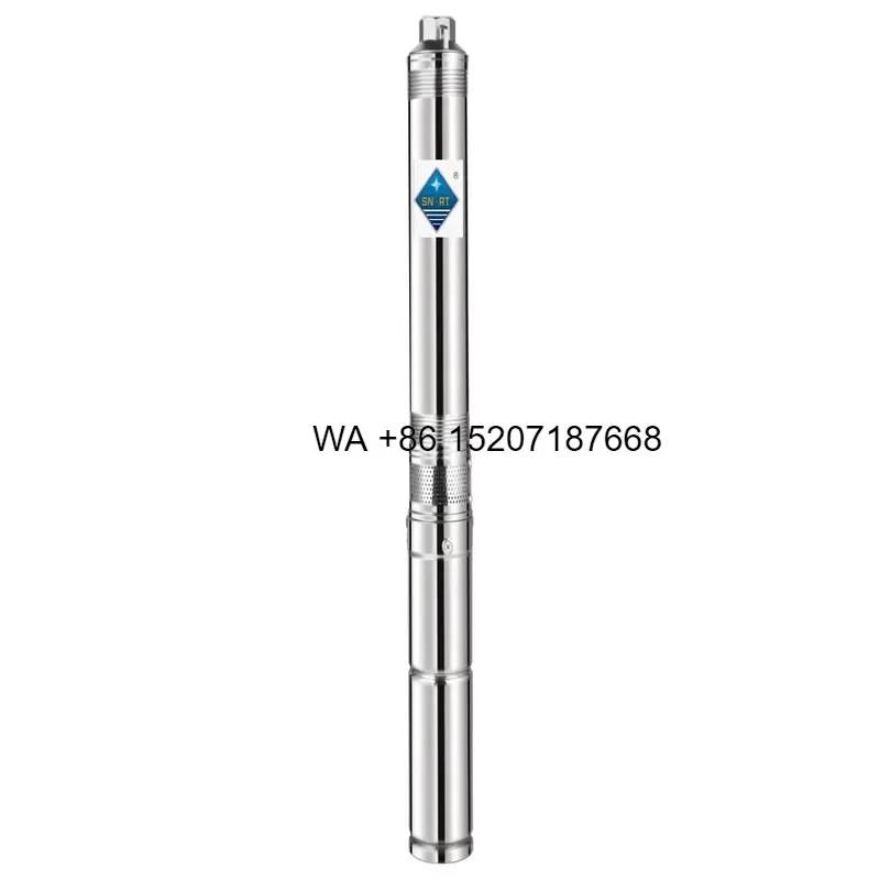 Wmwmnu for SN Stainless Steel Solar Deep Well Submersible Pump Max Flow 1.5 to 2 Inch Outlet Borehole Water Pump for Farm