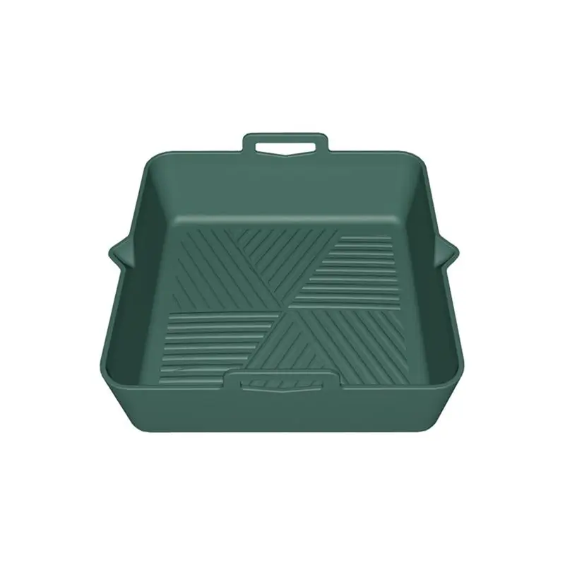 PCXFDE Cesto Reutilizável de Silicone para Air Fryer, Forma Quadrada para Air Fryer, Bandeja Resistente ao Calor para Cozinhar Alimentos, Acessórios para Air Fryer A