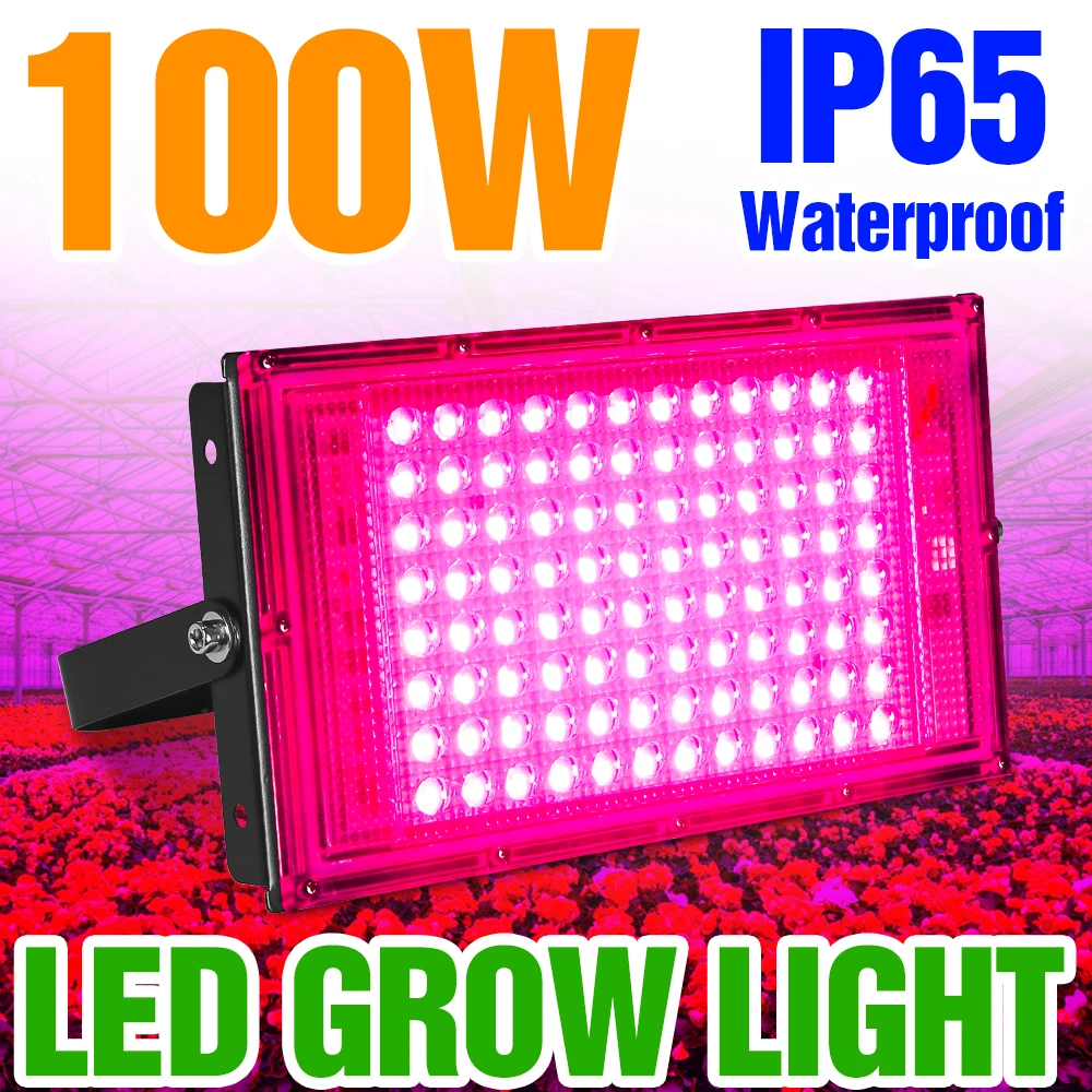 

Hydroponics Grow Light 220V LED Phyto Lamp Waterproof Full Spectrum Plant Growth Light 50W 100W Phytolamp For Indoor Seedlings