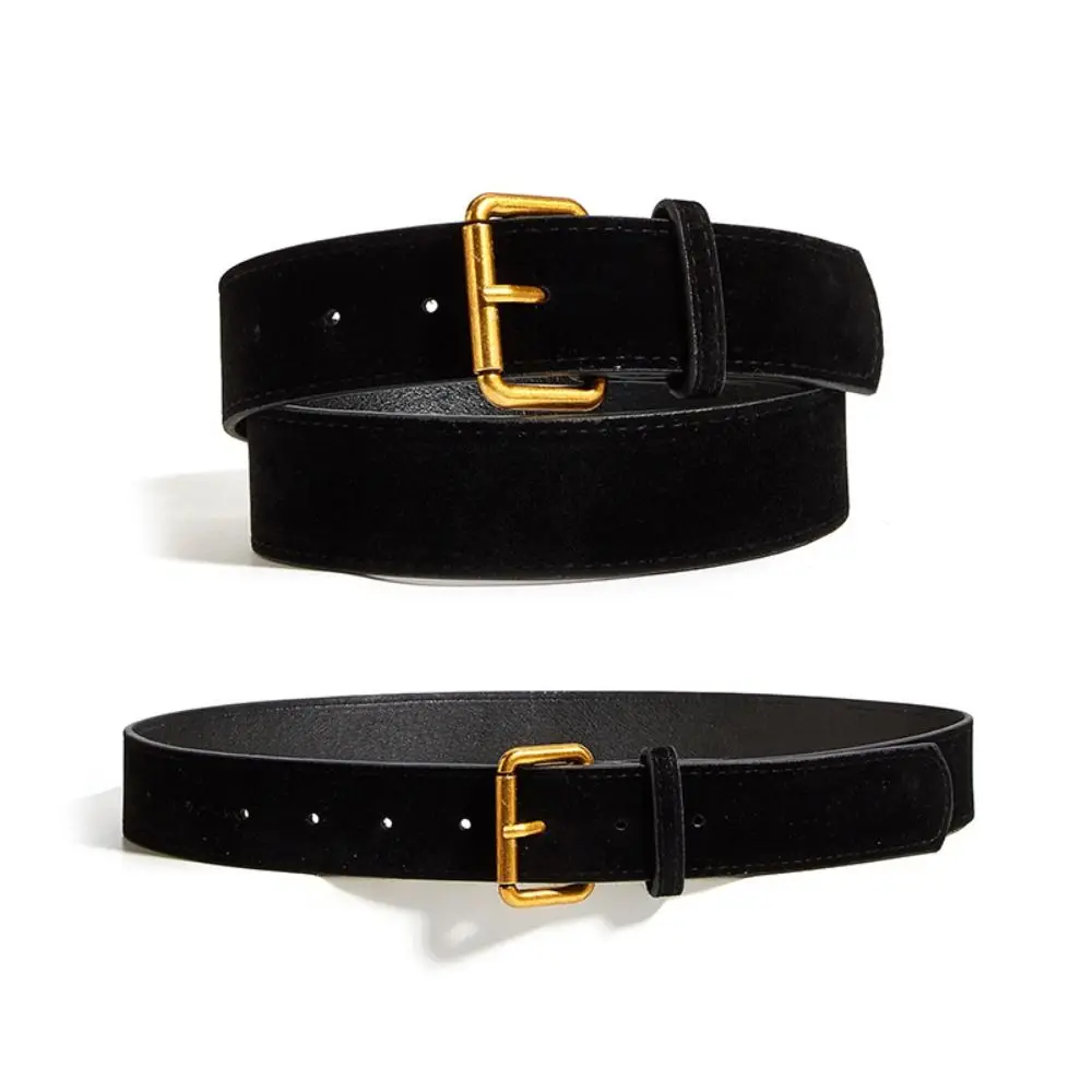 الرجعية دبوس مشبك حزام جلد الغزال تصميم فاخر تنوعا المرأة حزام خصر واسعة حزام معطف تنورة الديكور #5