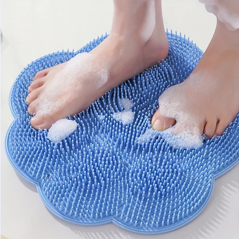 1PC Silicone Shower Massage Mat Foot Scrubber Back Washer Non Slip Bath Pad Bathroom Accessory For Foot Cleaning