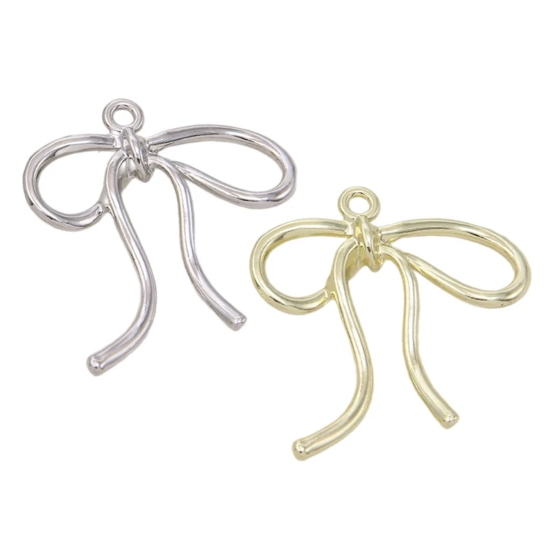 Y1UB Unique Bowknot Shaped Metal Decorations Jewelry Making Part Earring Pendant Bracelet Necklace Pendant for Jewelry Making