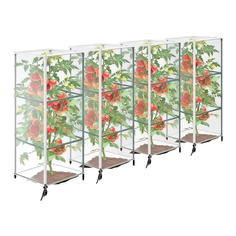 4PCS Garden Bird Netting For Tomato Cage With Zipper & Drawstring:59