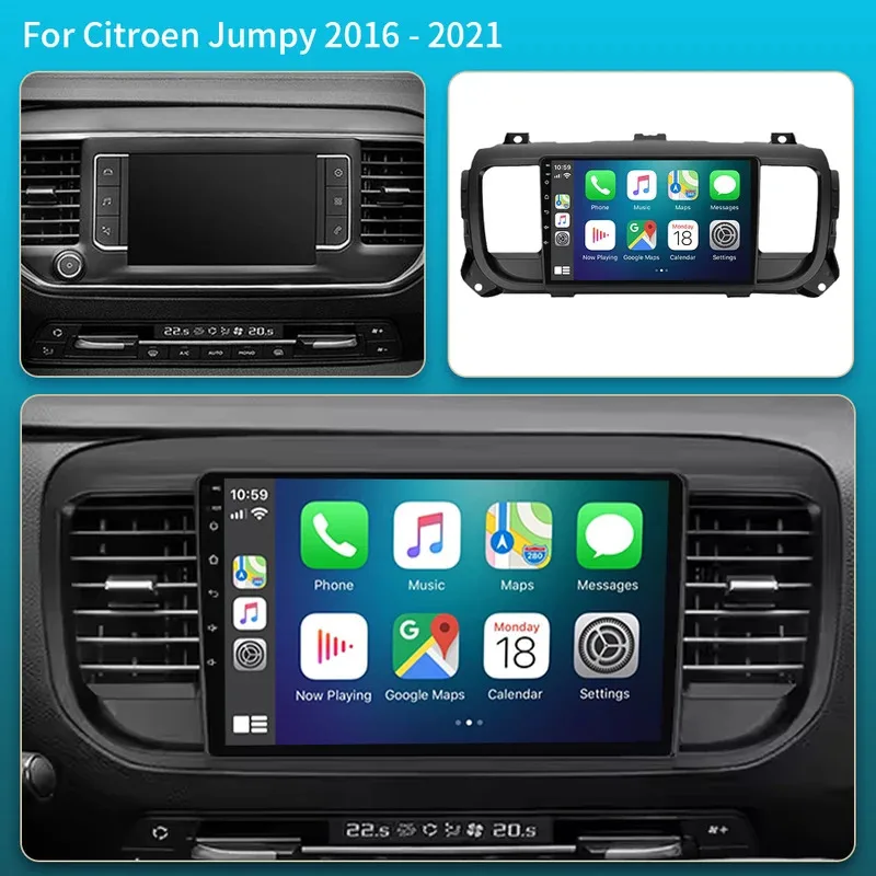Android 15 Car Radio For Citroen Jumpy 3 2016 - 2021 For Peugeot Expert 3 2016 - 2021 Carplay Auto Multimedia Video Player QLED