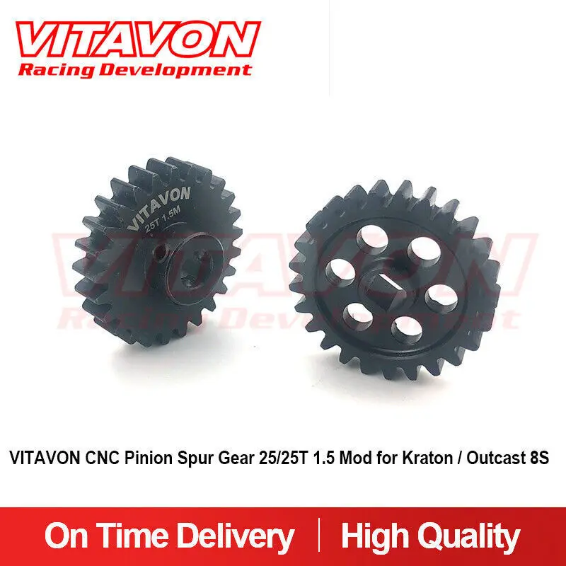 

VITAVON CNC 1.5 Mod Pinion Spur Gear 25/25T For Kraton Outcast 8S