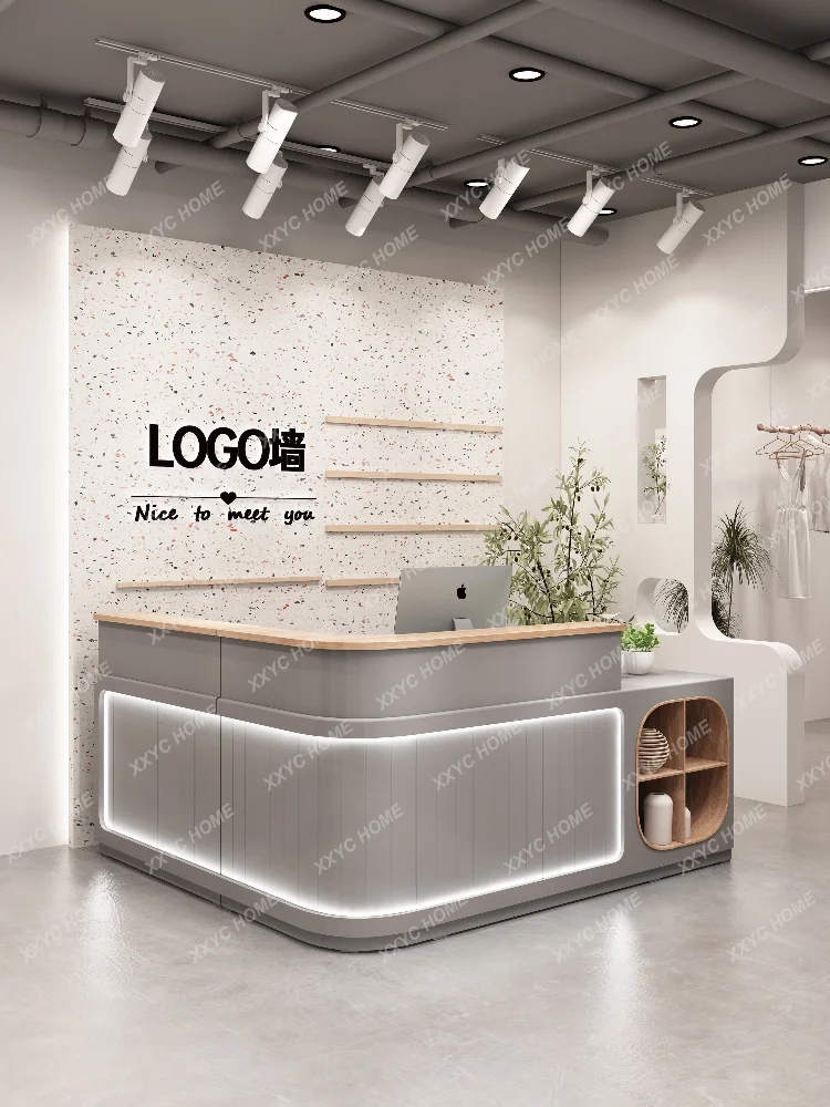 HHClothing Store Shopping Guide Desk Store Small Beauty Shop L-shaped Counter