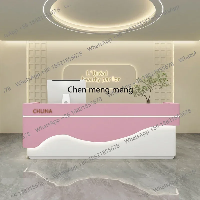

Aesthetic Salon Reception Counter Office Furniture For Companies Hairdresser Hairdressing Luxury Stores Recepcja Beauty Center