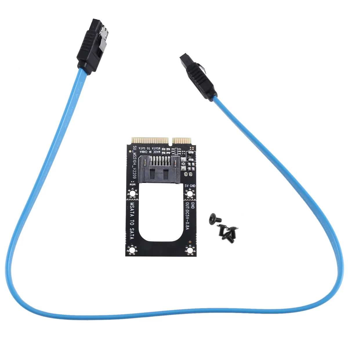 SSU MSATA to SATA Converter Card Mini SATA to 7-Pin SATA Extension Adapter Full-High